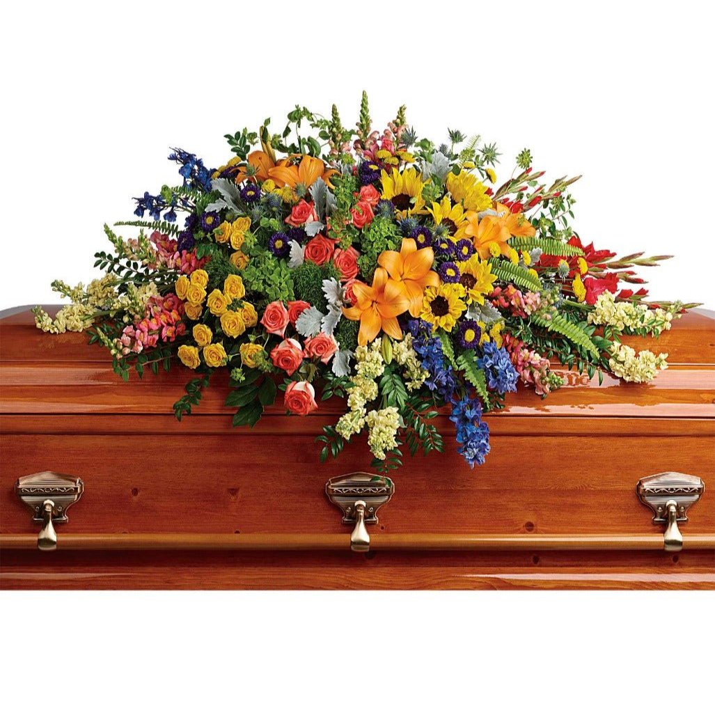 Colourful Reflections Casket Spray