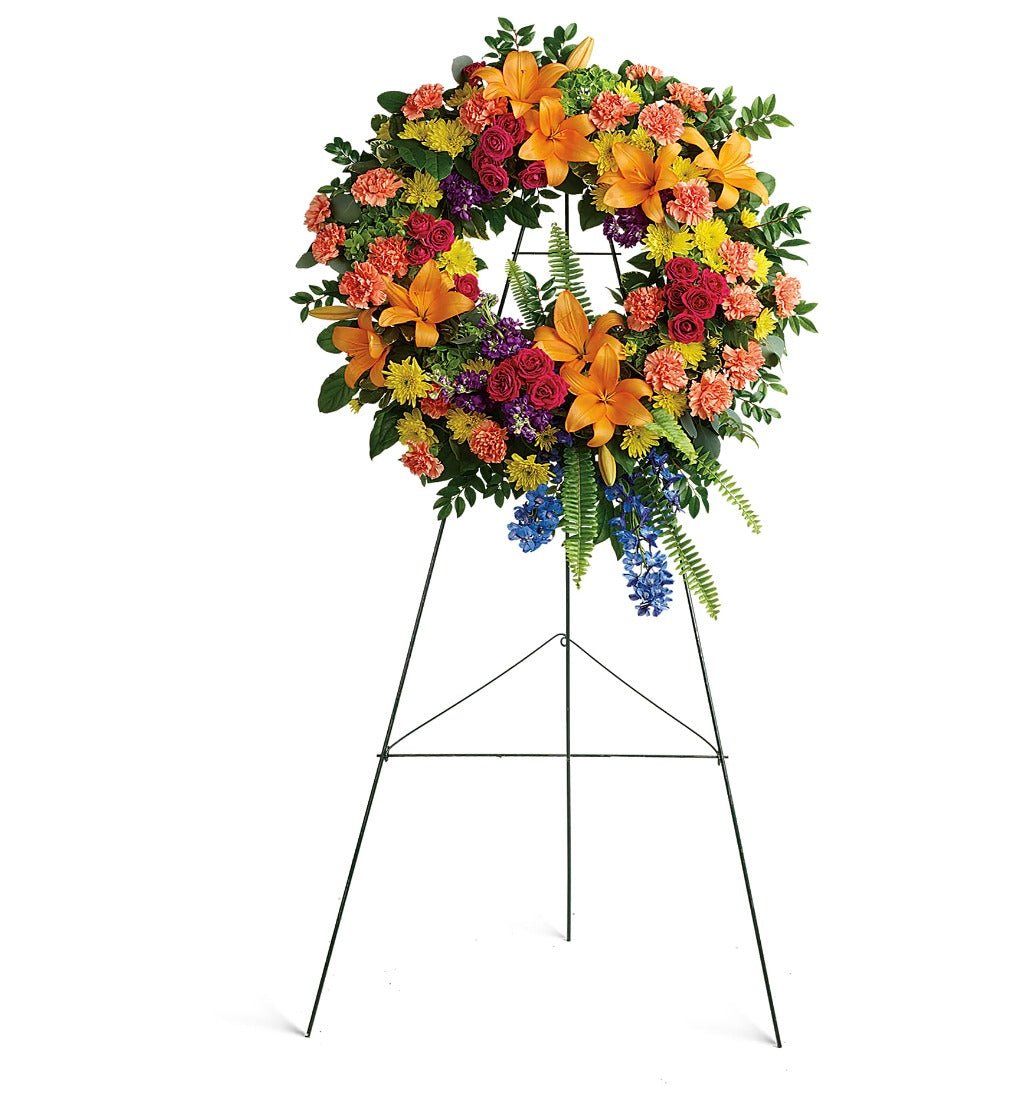 Colourful Serenity Wreath - Summerhill Florist presented by Flower Whispers